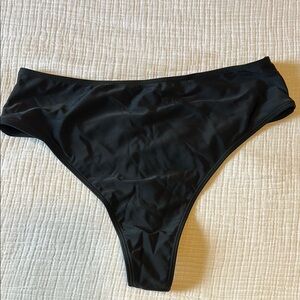 Black Thong Bikini Bottom, XL